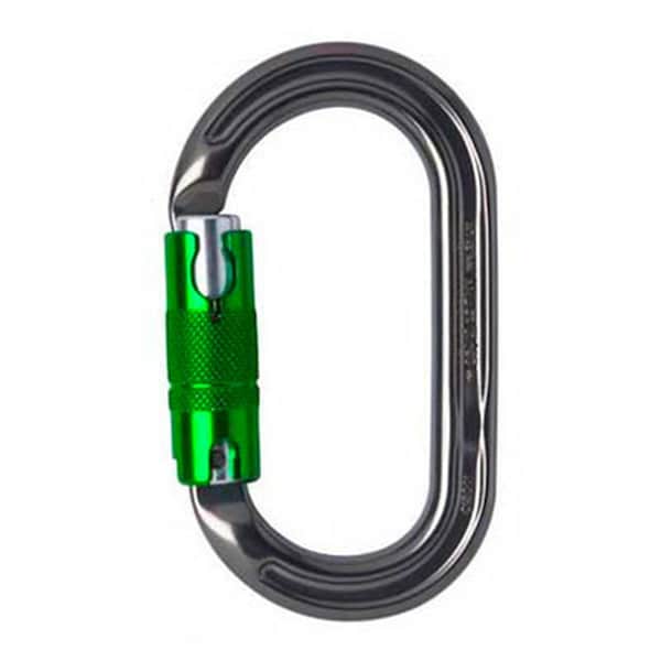 Dmm Ultra O Locksafe Carabiner, 4.2" Length, 11/16-inch (22mm) Gate Opening, Aluminum, Silver/Green 33166 - main